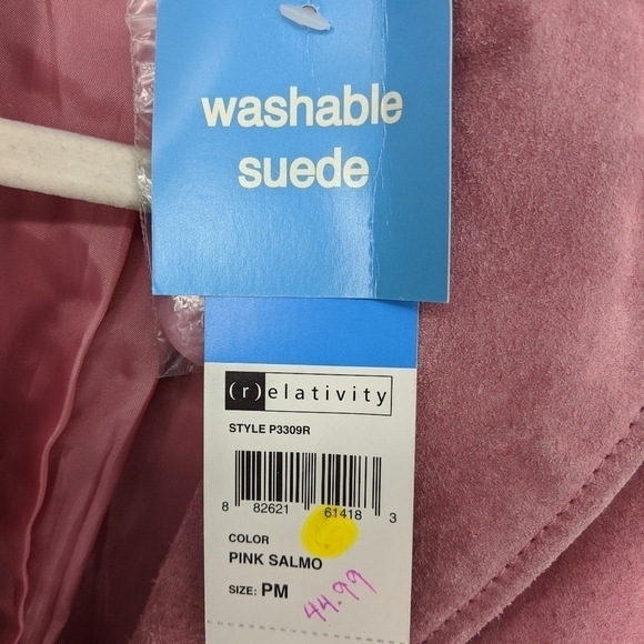 NEW Relativity Pink Salmon Washable Suede Leather - Picture 5 of 11
